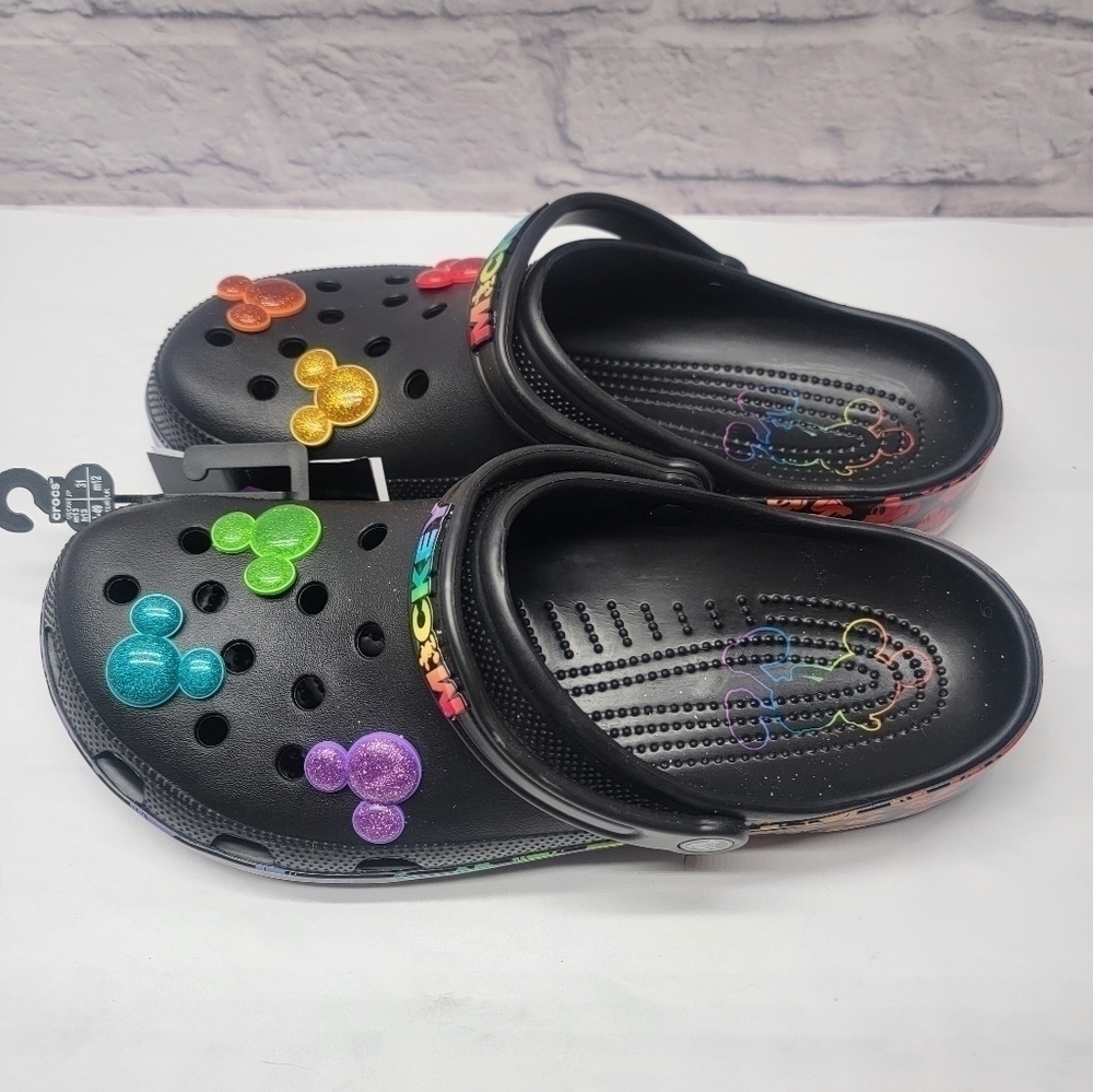 Crocs X Disney Rainbow Pride Celebration Mickey Mouse Classic Clog Size 13 - Picture 2 of 7